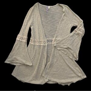 Flowy long lace cardigan